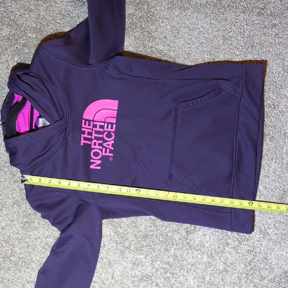 The North Face Womens' Dark Purple Hoodie with Pink Logo - Picture 7 of 10